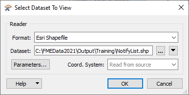 Viewing the output shapefile